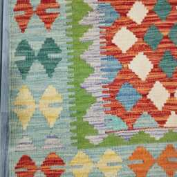 Kilim Rug Multicolour, Handmade Artisan Afghan Turkish Scandinavian Navajo Bohemian Flatweave Wool Multicolour 123x86 cm - thumbnail 4