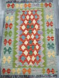 Kilim Rug Multicolour, Handmade Artisan Afghan Turkish Scandinavian Navajo Bohemian Flatweave Wool Multicolour 123x86 cm - thumbnail 1