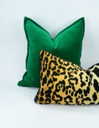 Gold Leopard Print Pillow // Velvet Cushion & Black Braemore Jamil Cover - thumbnail 1