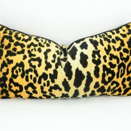 Gold Leopard Print Pillow // Velvet Cushion & Black Braemore Jamil Cover - thumbnail 2