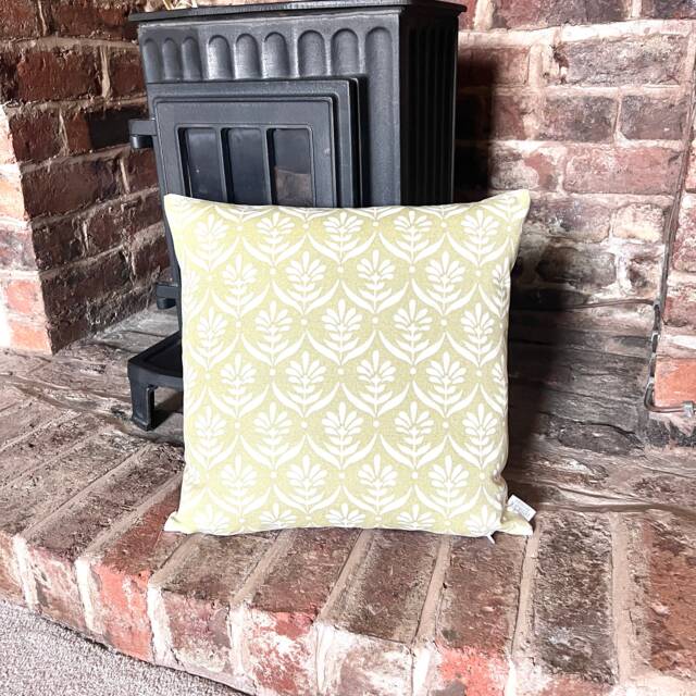 1413. Iris Meadow - Block Print, Handmade 100% Cotton Cushion Cover - image 1