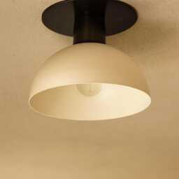 Modern Brass & White Flush Mount Ceiling Light , Mid Century Sputnik Chandelier Fixture - thumbnail 2