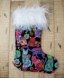 Colourful Cat Christmas Stocking Gift For Lover - thumbnail 1