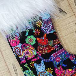 Colourful Cat Christmas Stocking Gift For Lover - thumbnail 2
