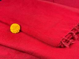Handmade Red Yak Wool Blend Blanket King Size Meditation Throw