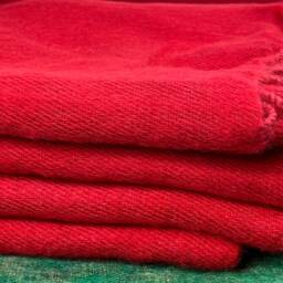 Handmade Red Yak Wool Blend Blanket King Size Meditation Throw - thumbnail 3