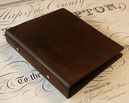 A5 Dark Brown Leather 2 Ring Binder With Antique Finish, Full Grain Presentation Folder, Planner, Guestbook, Free Personalisation