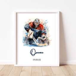 Personalised Ice Hockey Print, Gift, Hockey Goalkeeper Print - thumbnail 2