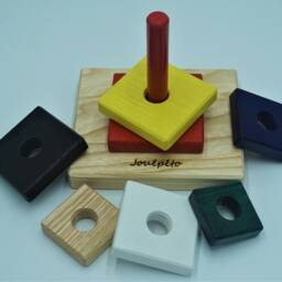 Square Wooden Stacking Pyramid - thumbnail 2