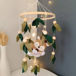 Woodland Deer Baby Mobile, Felt Forest Nursery Decor - thumbnail 2