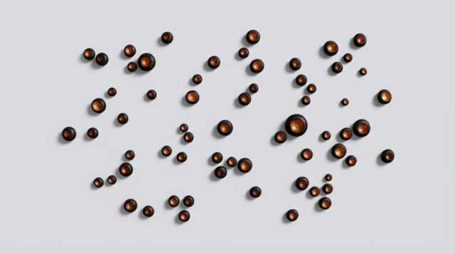 3D Black & Copper Metallic Wall Art Pods Modern Sculptural Installation, Set Of 60 - image 1