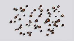 3D Black & Copper Metallic Wall Art Pods Modern Sculptural Installation, Set Of 60 - thumbnail 1
