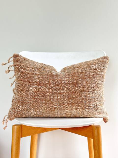 Brown Tribal Hemp Hand Woven Natural Dye Color Pillow Cover - image 1