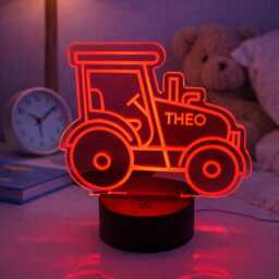 Personalised Tractor Multi Colour Night Light For Kids - Transport Bedroom Decor - thumbnail 3