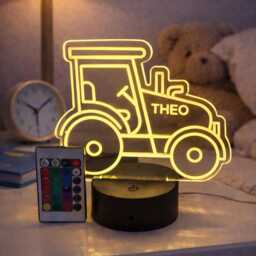Personalised Tractor Multi Colour Night Light For Kids - Transport Bedroom Decor - thumbnail 2