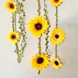 Sunflower Wall Hanging Boho Floral Decor, Living Room Art - thumbnail 3