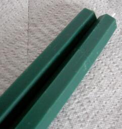 Hand Crafted Pair Williamsburg Teal Green Hexagonal Taper Beeswax Candle