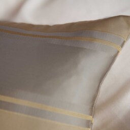 Warm Grey Pillow, Throw Pillow Cover, Decorative Cushion Covers, Accent Golden Tan Striped 100% Silk - thumbnail 3