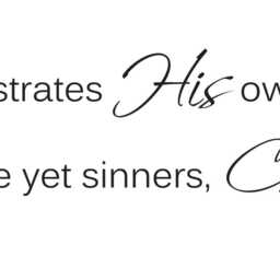 "Vinyl Wall Decal - Romans 58 ""But God Demonstrates His Own Love Toward Us, in That While We Were Yet Sinners, Christ Died For Us." - thumbnail 2