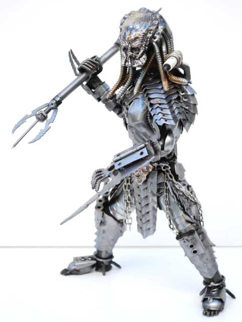 Scrap Metal Predator Sculpture, Handmade Recycled Steel Art, One-Of-A-Kind Easter Day Gift For Him - image 1