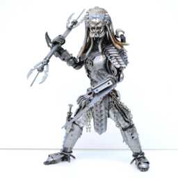 Scrap Metal Predator Sculpture, Handmade Recycled Steel Art, One-Of-A-Kind Easter Day Gift For Him - thumbnail 2