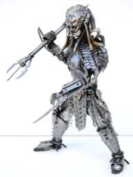 Scrap Metal Predator Sculpture, Handmade Recycled Steel Art, One-Of-A-Kind Easter Day Gift For Him - thumbnail 1