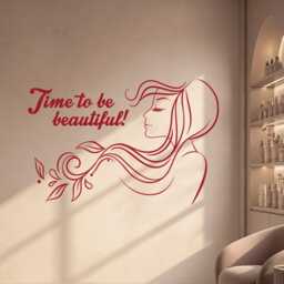 Time To Be Beautiful Vinyl Wall Decal Inspirational Quote Beauty Spa Hair Salon Woman Stickers Mural - #2955Di - thumbnail 3