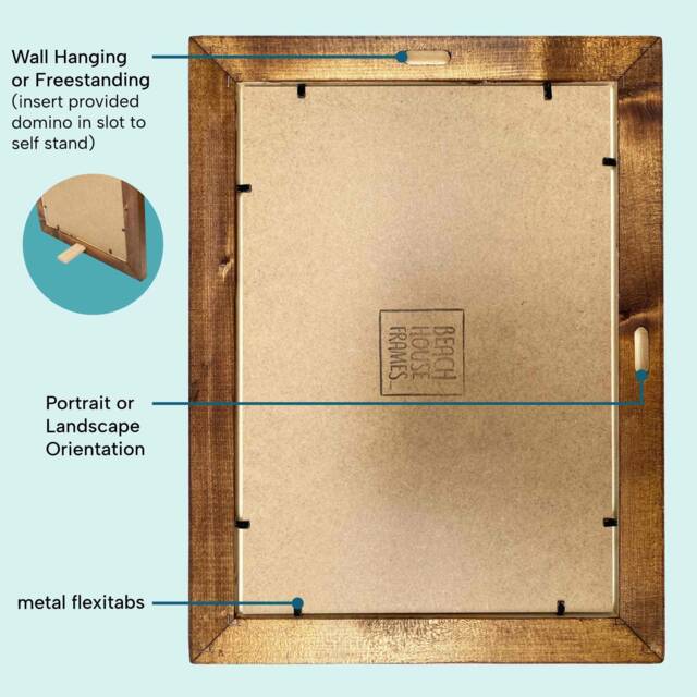 A4 Picture Frame Blue - Handmade Rustic Frames Vintage Gift Retro Wedding Photo - image 1