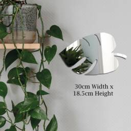 Palm Leaf Mirror Acrylic Reflective Home Decor 30cm Width Tropical Plant House - thumbnail 3