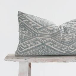 Handspun Tai Lu Hill Tribe Pillow Cover Kilim Style Woven Cotton - thumbnail 3