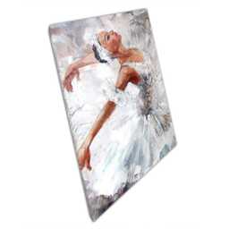Elegant Ballet Dancer Oil Painting White Canvas Wall Art Print For Home & Office Decor - thumbnail 1