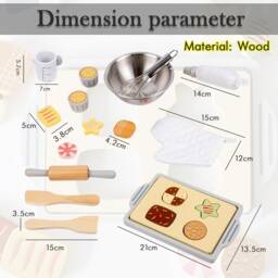 Personalised Afternoon Tea Set, Wooden Toddler Play Set, Customized Gifts, Kid Memorial Wooden Gifts, Kids Toy, Wooden Toys, Pretend - thumbnail 4