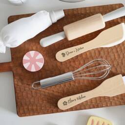 Personalised Afternoon Tea Set, Wooden Toddler Play Set, Customized Gifts, Kid Memorial Wooden Gifts, Kids Toy, Wooden Toys, Pretend - thumbnail 2
