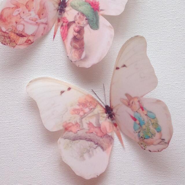 Beatrix Potter Butterfly Wall Decals 3D Nursery Decor - Set Of 4 - image 1