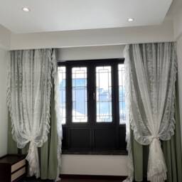 Romantic Sheer Curtain Embroidered Floral Ruffles Drape, Rod Pocket - thumbnail 4