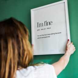 I'm Fine Print, Teenager Gift, Teen Funny Bedroom Im Fine Definition, Phrases, Wall Art - thumbnail 3