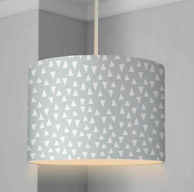 Lampshade - Nursery Triangles Cool Mint, Lampshade Or Table Lampshade Childrens Room Round - image 1