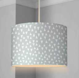 Lampshade - Nursery Triangles Cool Mint, Lampshade Or Table Lampshade Childrens Room Round - thumbnail 1