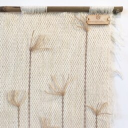 Natural Denti Di Leone - Handwoven Wool Botanical Tapestry Dandelion Seed Boho Wall Art - thumbnail 3