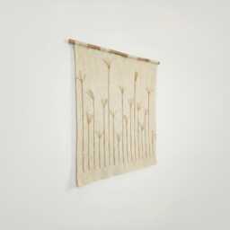 Natural Denti Di Leone - Handwoven Wool Botanical Tapestry Dandelion Seed Boho Wall Art