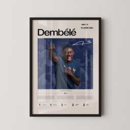 Ousmane Dembele France Poster, Football Wall Art, Soccer Print, Stats World Cup Gift, Sports Decor - thumbnail 1