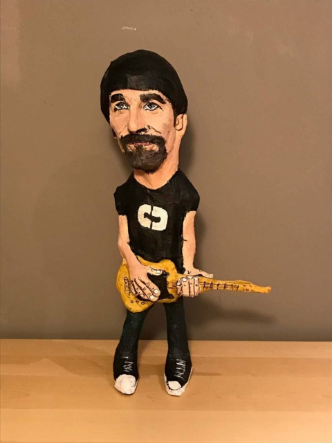 The Edge U2, Rock Star Home Decor, Lead Guitarist, Paper Mach?? Figure - image 1