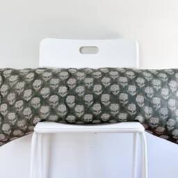 Floral Block Print Lumbar Pillow Cover Boho Farmhouse Decor - thumbnail 2