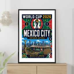 Mexico City World Cup 2026 Host - Football Print Gift Bespoke A5 A4 A3 Framed Or Unframed - thumbnail 2