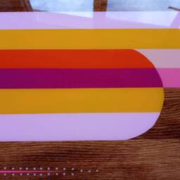 Colorful Epoxy Resin Bench, Retro Pop Art Furniture - thumbnail 3