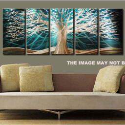 Abstract Metal Tree Sculpture Wall Art, Modern Aluminum Painting - thumbnail 4