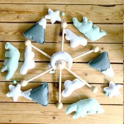Mobile Baby, Bear, Baby Room Decoration, Black & White, Waking, Drill, Mountains Decoration - thumbnail 3