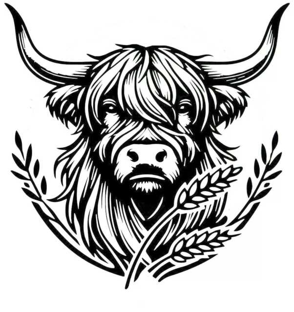 Scottish Highlands Highland Cow Bull Wall Art Decal Car Van Bonnet Vinyl Side Sticker Hood Graphic Window Sign Motorhome Campervan