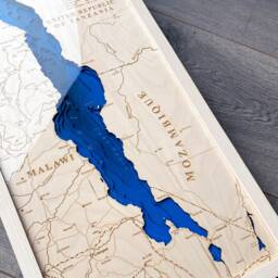 Malawi Lake Topographic Wood Map - 3D Africa Wall Art - thumbnail 2