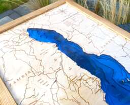 Malawi Lake Topographic Wood Map - 3D Africa Wall Art - thumbnail 1